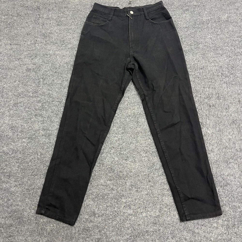 No Excuses Jeans Womens Size 9 Black Cotton High Waisted Straight Leg Vintage